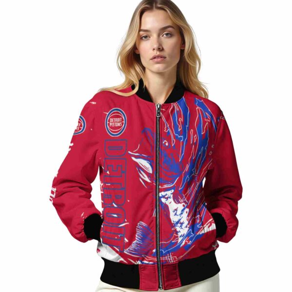 customized detroit pistons fishing passion red white jacket latest model