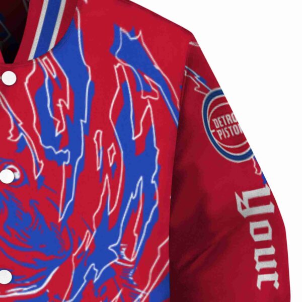 customized detroit pistons fishing passion red white jacket premium grade