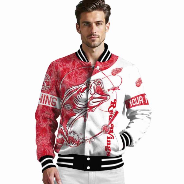 customized detroit red wings fishing rod white jacket high quality