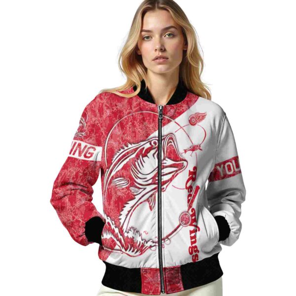 customized detroit red wings fishing rod white jacket latest model