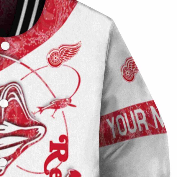 customized detroit red wings fishing rod white jacket premium grade