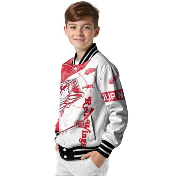customized detroit red wings fishing rod white jacket trendy