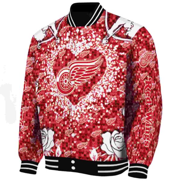 customized detroit red wings heart explosion red jacket best selling