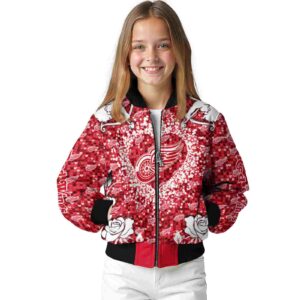 customized detroit red wings heart explosion red jacket top rated