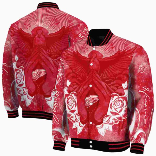 customized detroit red wings praying hands red jacket fashion forward