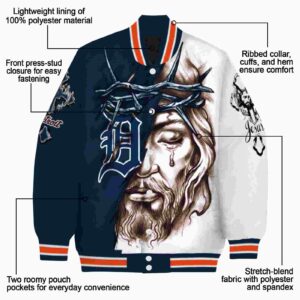 customized detroit tigers jesus tears navy white jacket new arrival