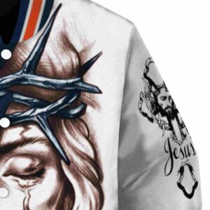 customized detroit tigers jesus tears navy white jacket premium grade