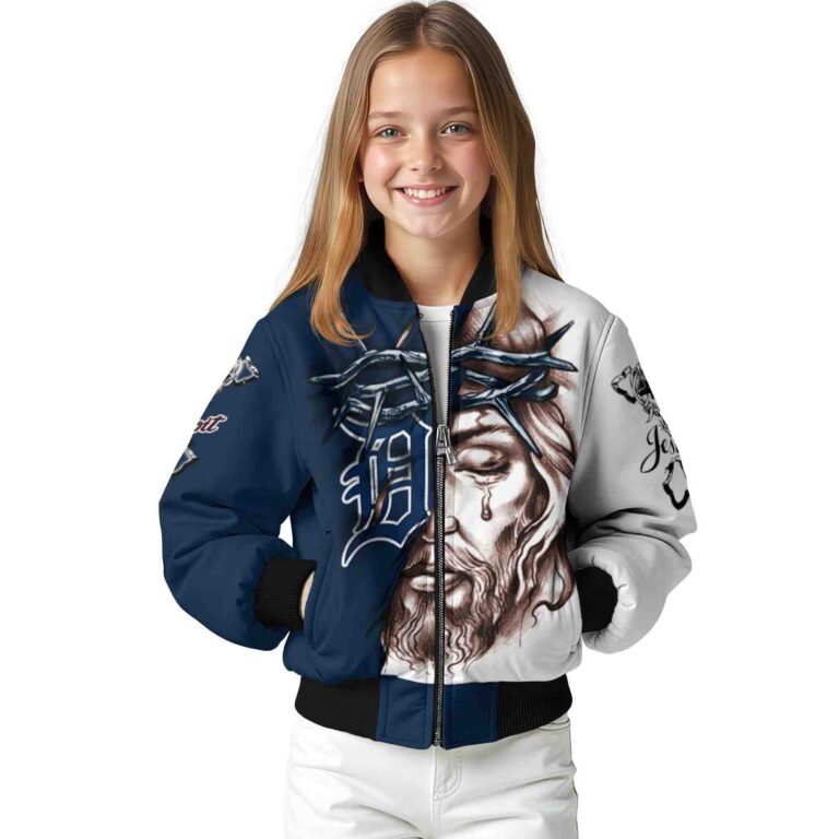 customized detroit tigers jesus tears navy white jacket top rated