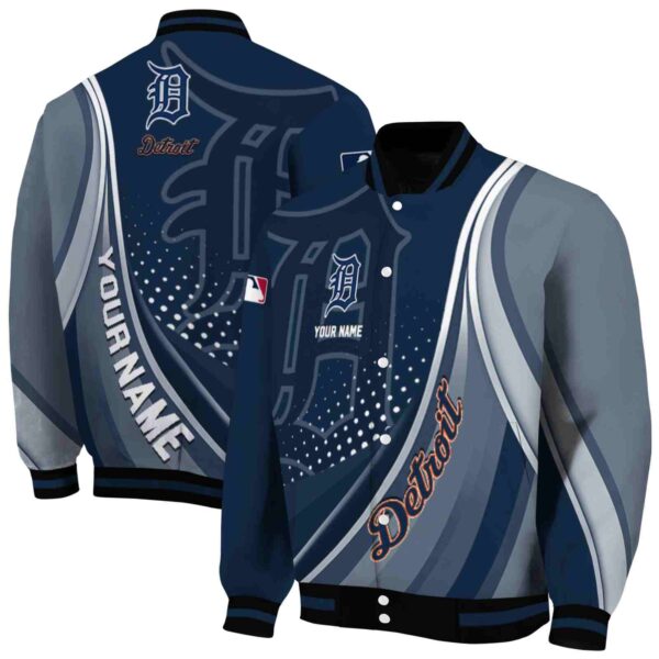 customized detroit tigers wave patterns navy jacket fashion forward