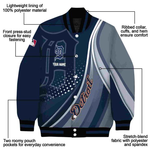 customized detroit tigers wave patterns navy jacket new arrival