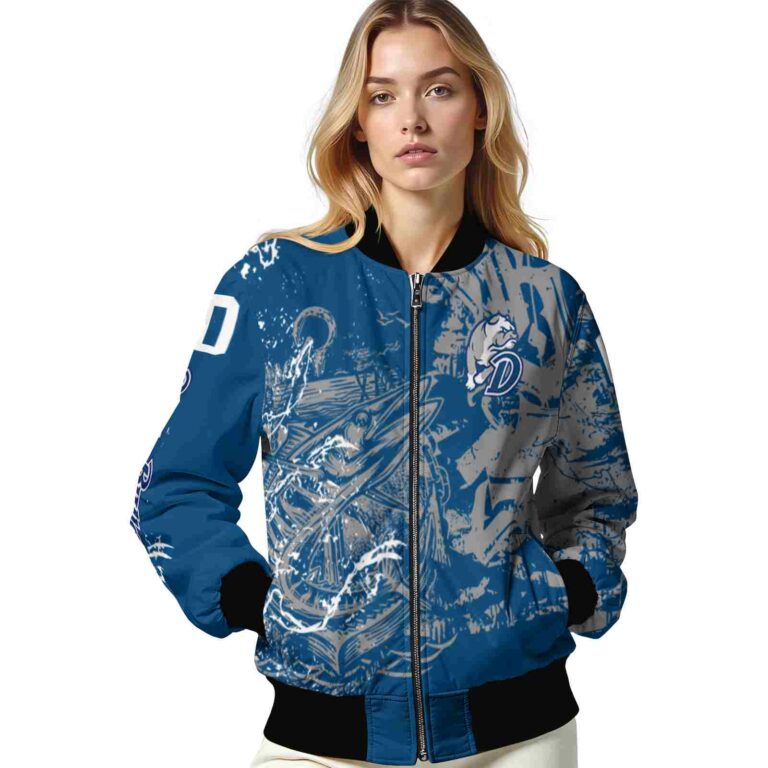 customized drake bulldogs fishing art blue jacket latest model