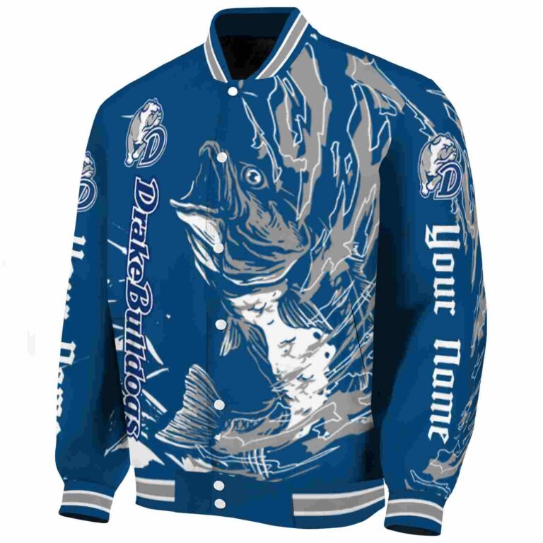 customized drake bulldogs fishing passion blue white jacket best selling