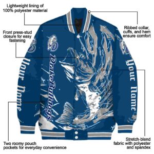 customized drake bulldogs fishing passion blue white jacket new arrival