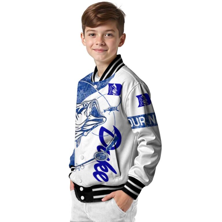 customized duke blue devils fishing rod white jacket trendy