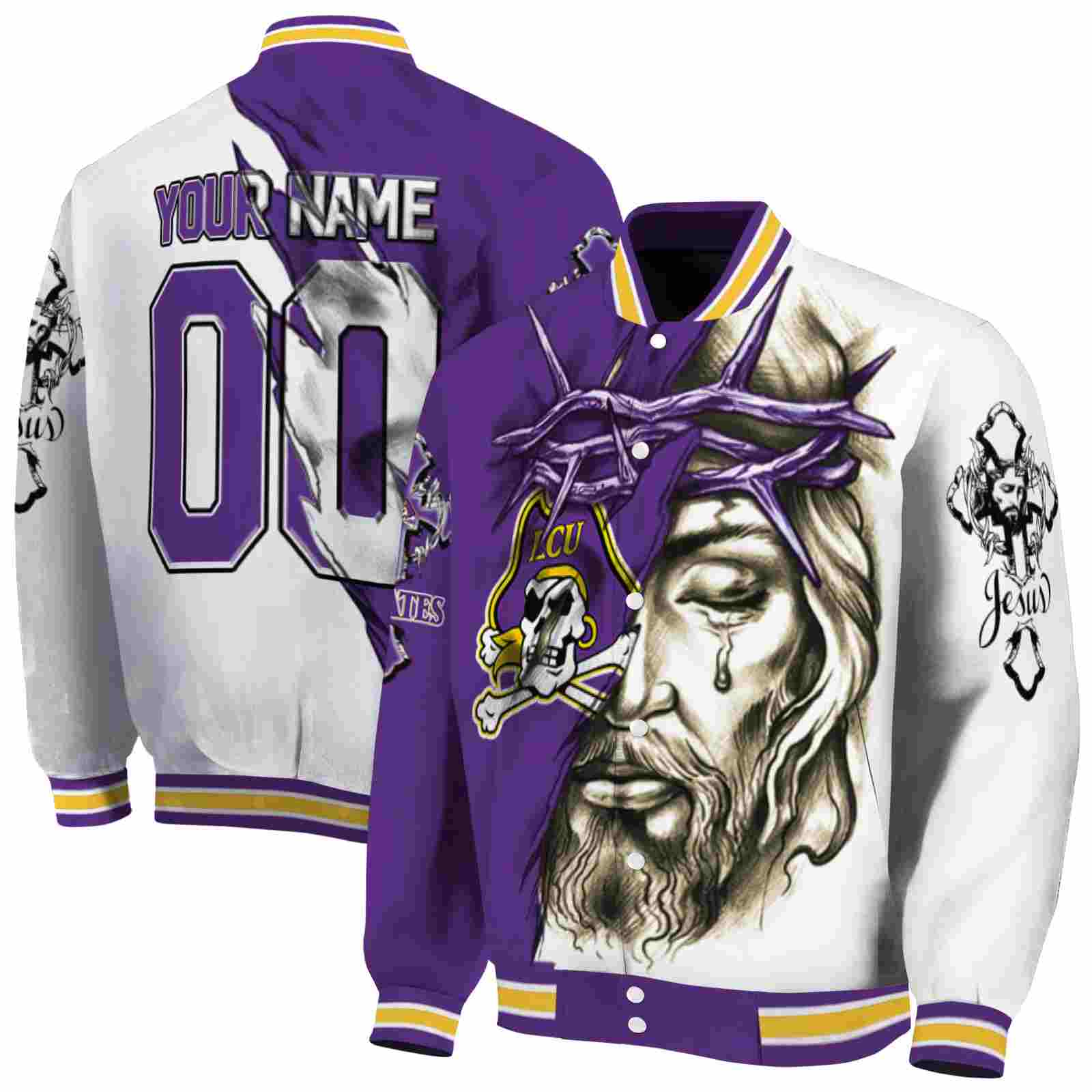 customized east carolina pirates jesus tears purple white jacket fashion forward customized east carolina pirates jesus tears purple white jacket fashion forward