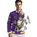 customized east carolina pirates jesus tears purple white jacket best selling