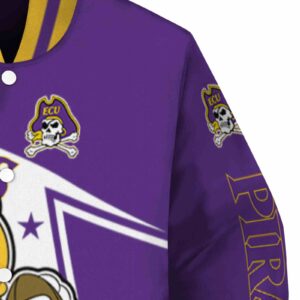 customized east carolina pirates mickey football purple white jacket premium grade