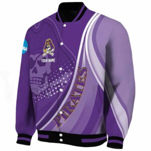 customized east carolina pirates wave patterns purple jacket best selling