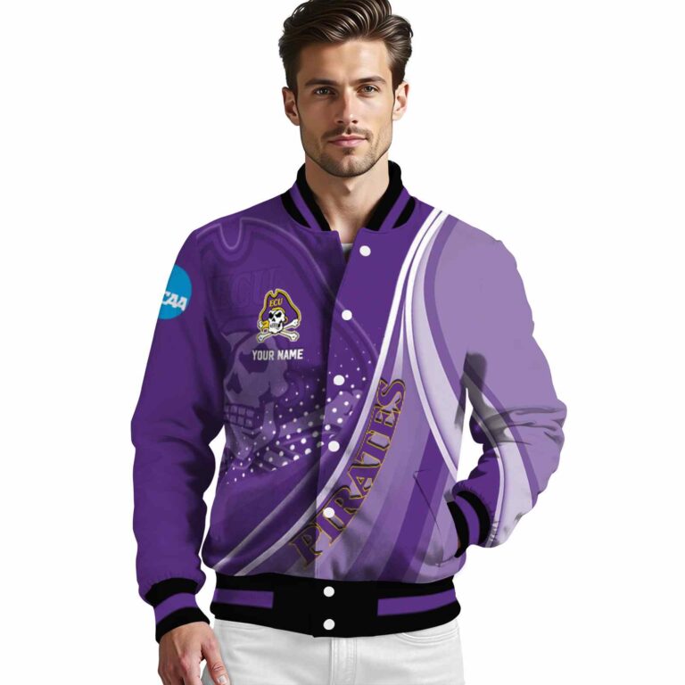 customized east carolina pirates wave patterns purple jacket high quality