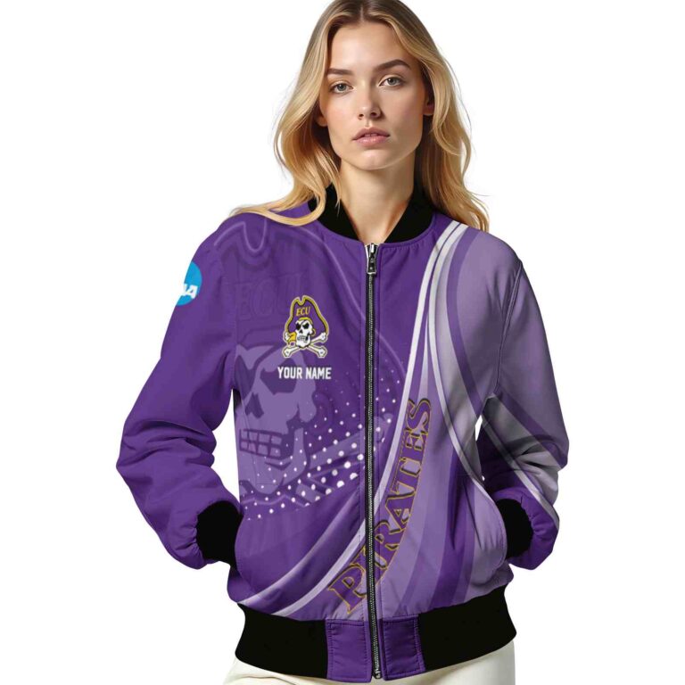 customized east carolina pirates wave patterns purple jacket latest model