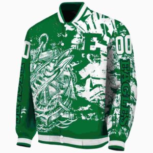 customized eastern michigan eagles fishing art green jacket best selling