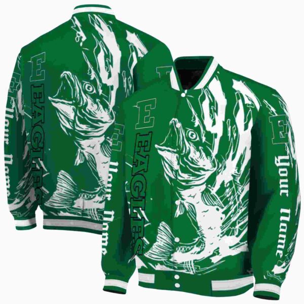 customized eastern michigan eagles fishing passion green white jacket fashion forward