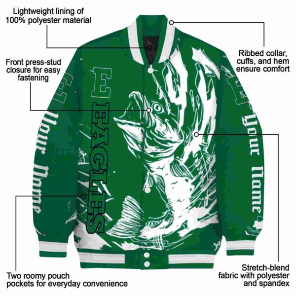 customized eastern michigan eagles fishing passion green white jacket new arrival