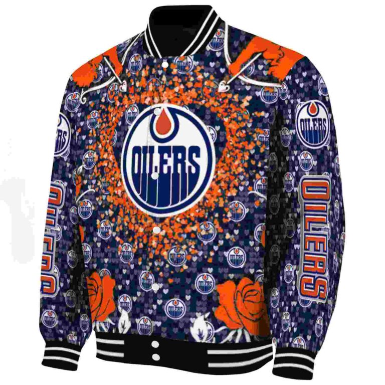 customized edmonton oilers heart explosion blue jacket best selling