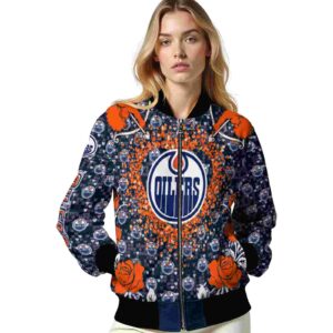 customized edmonton oilers heart explosion blue jacket latest model