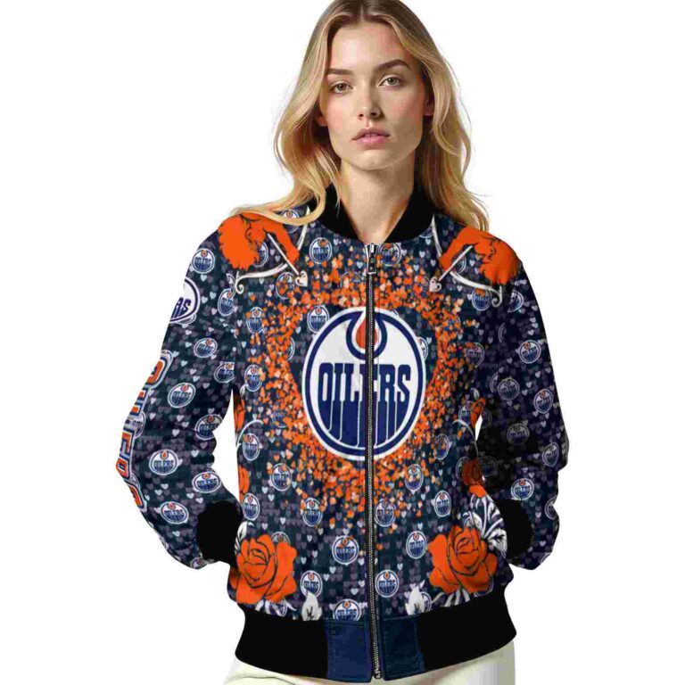 customized edmonton oilers heart explosion blue jacket latest model