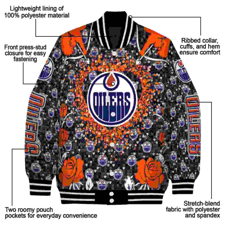 customized edmonton oilers heart explosion blue jacket new arrival