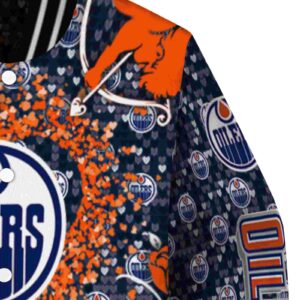 customized edmonton oilers heart explosion blue jacket premium grade