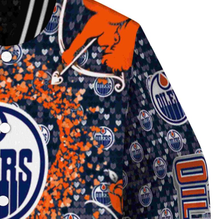 customized edmonton oilers heart explosion blue jacket premium grade