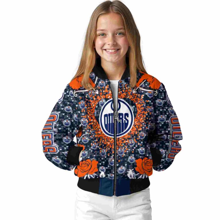 customized edmonton oilers heart explosion blue jacket top rated