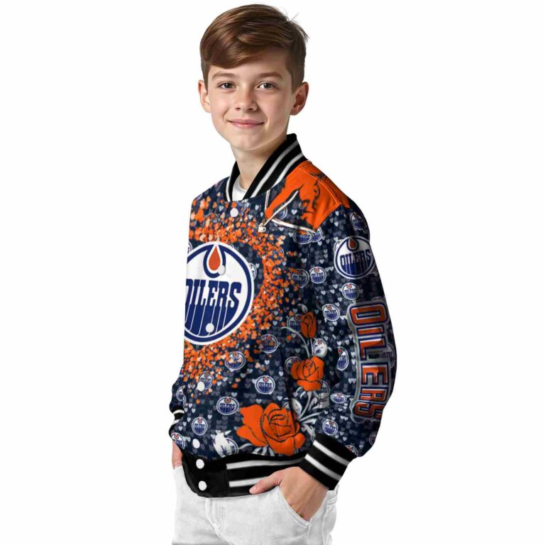 customized edmonton oilers heart explosion blue jacket trendy