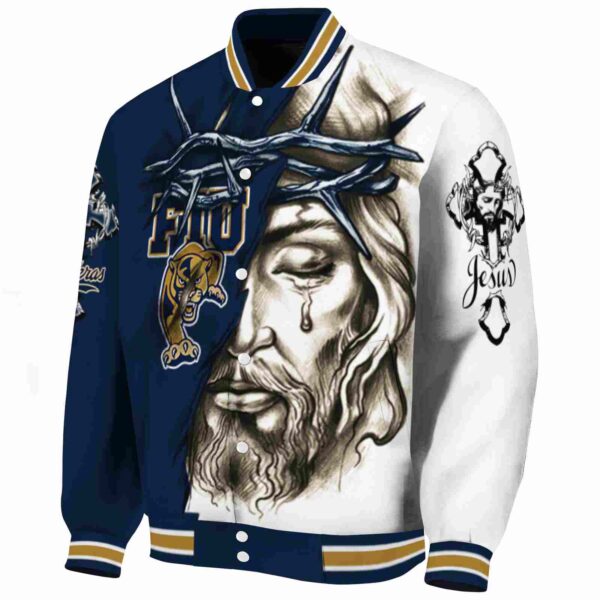 customized fiu panthers jesus tears blue white jacket best selling
