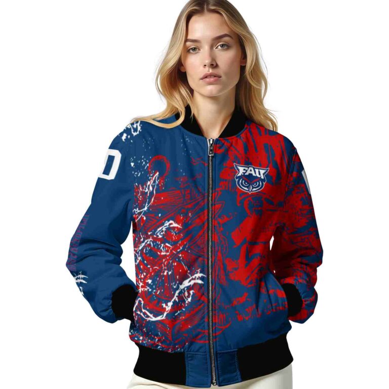 customized florida atlantic owls fishing art blue jacket latest model