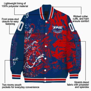 customized florida atlantic owls fishing art blue jacket new arrival