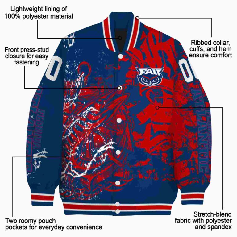 customized florida atlantic owls fishing art blue jacket new arrival