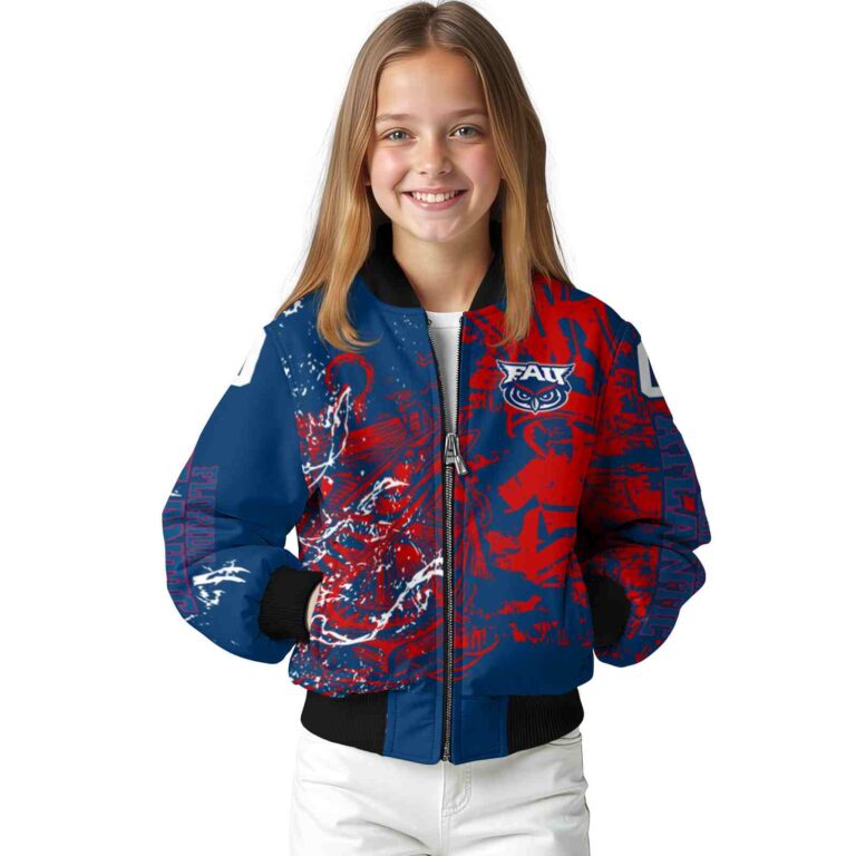 customized florida atlantic owls fishing art blue jacket top rated