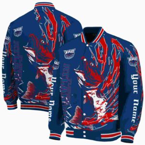 customized florida atlantic owls fishing passion blue white jacket fashion forward