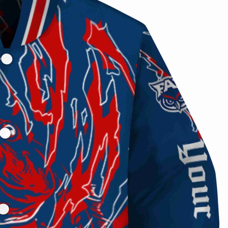 customized florida atlantic owls fishing passion blue white jacket premium grade