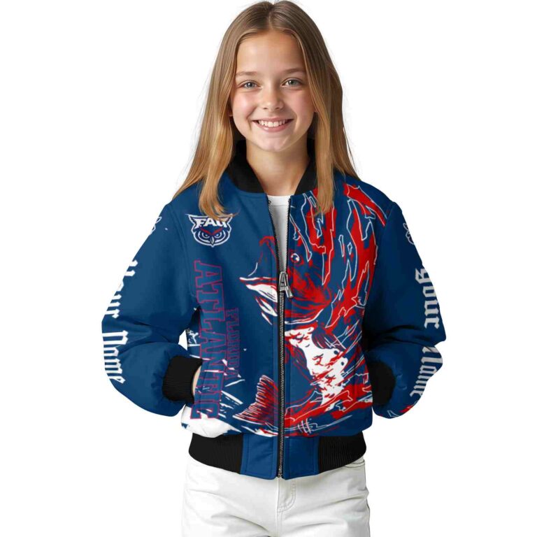 customized florida atlantic owls fishing passion blue white jacket top rated