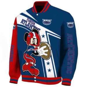 customized florida atlantic owls mickey football blue white jacket best selling