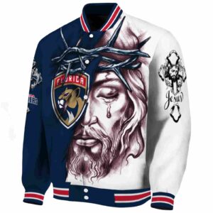 customized florida panthers jesus tears red white jacket best selling