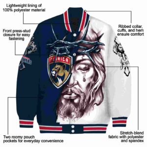 customized florida panthers jesus tears red white jacket new arrival
