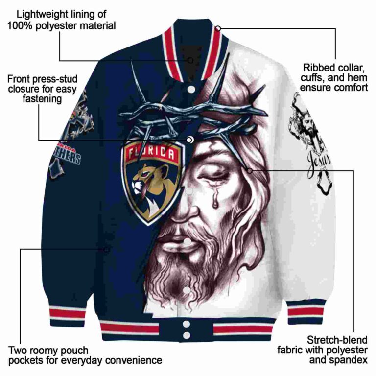 customized florida panthers jesus tears red white jacket new arrival