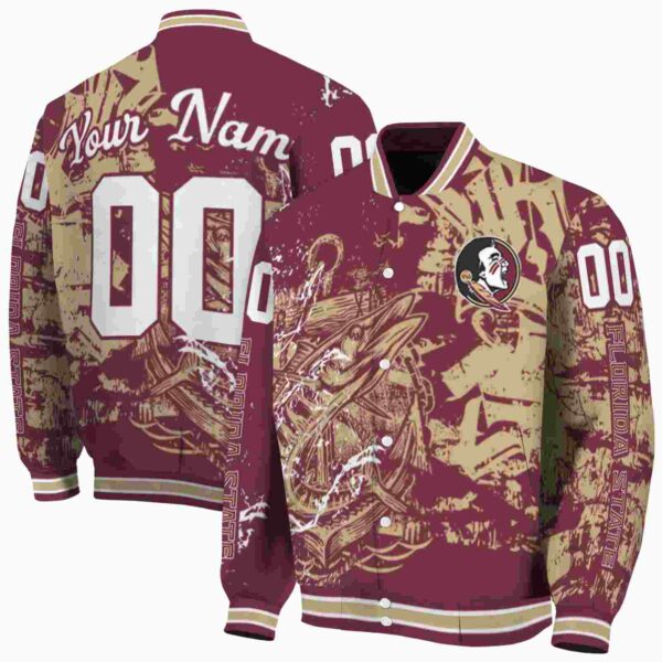 customized florida state seminoles fishing art garnet jacket fashion forward