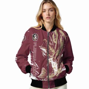 customized florida state seminoles fishing passion garnet white jacket latest model