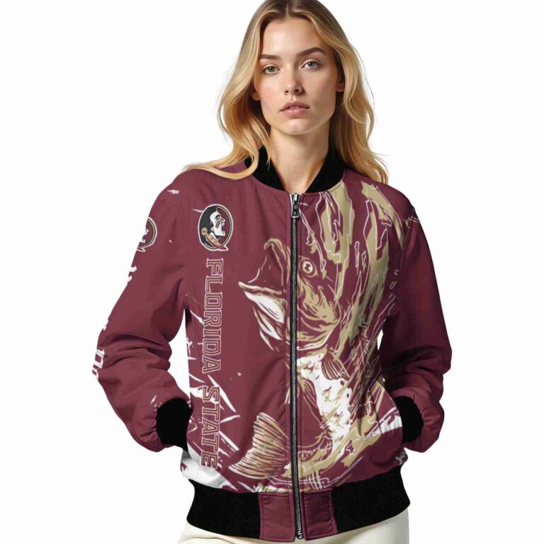 customized florida state seminoles fishing passion garnet white jacket latest model